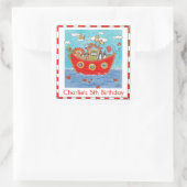 Gepersonaliseerde Ark van Noach Vierkante Sticker (Tas)