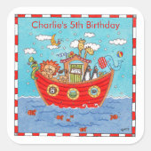 Gepersonaliseerde Ark van Noach Vierkante Sticker (Voorkant)