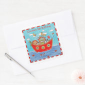 Gepersonaliseerde Ark van Noach Vierkante Sticker (Envelop)