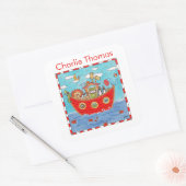 Gepersonaliseerde Ark van Noach Vierkante Sticker (Envelop)