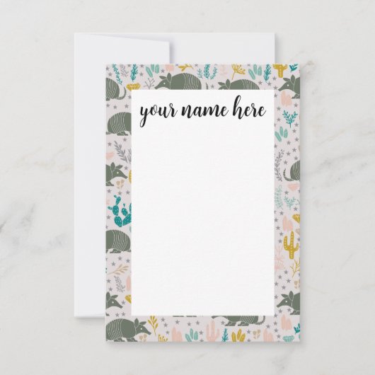 Gepersonaliseerde Armadillo-briefkaarten Bedankkaart (Voorkant)