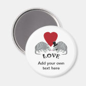 Gepersonaliseerde Armadillo Love Magnet (Voorkant / Achterkant)