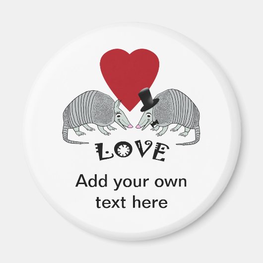 Gepersonaliseerde Armadillo Love Magnet (Voorkant)