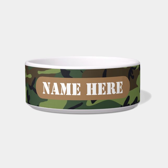 GEPERSONALISEERDE ARMY CAMO BOWL VOERBAKJE (Voorkant)