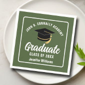 Gepersonaliseerde Army Green Afstuderen Graduation Servet