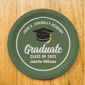 Gepersonaliseerde Army Green Graduation Party Papieren Bordje