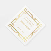Gepersonaliseerde Art Deco Classic Goud Lijst Quot Servet (Hoek)