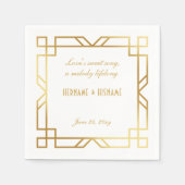 Gepersonaliseerde Art Deco Classic Goud Lijst Quot Servet (Voorkant)