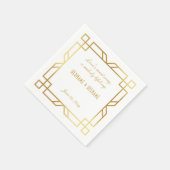 Gepersonaliseerde Art Deco Classic Goud Lijst Quot Servet (Hoek)