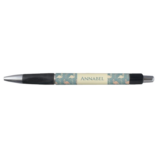 Gepersonaliseerde Art Deco geïnspireerde Flamingo Pen (Voorkant)