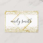 Gepersonaliseerde Art Deco Gold Glitter Visitekaar Visitekaartje (Achterkant)