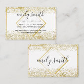 Gepersonaliseerde Art Deco Gold Glitter Visitekaar Visitekaartje (Voorkant / Achterkant)
