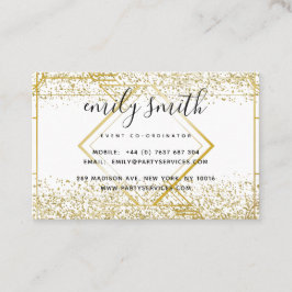 Gepersonaliseerde Art Deco Gold Glitter Visitekaar Visitekaartje