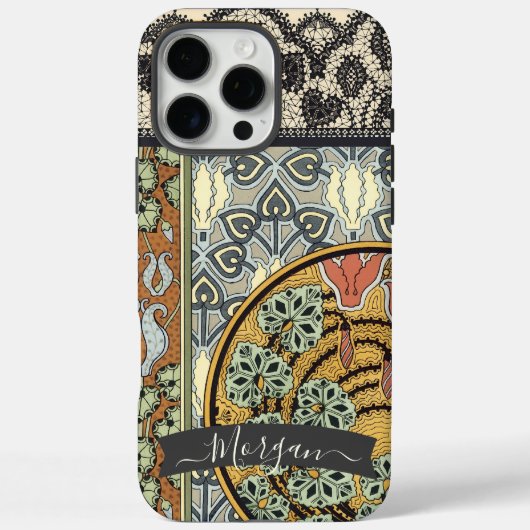 Gepersonaliseerde Art Deco  Lelie Patroon Case-Mate iPhone Case (Achterkant)
