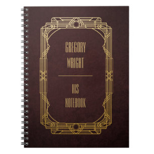 Gepersonaliseerde Art Deco Notitieboek