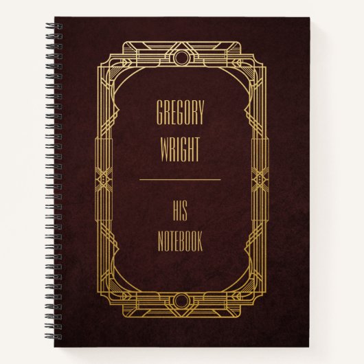 Gepersonaliseerde Art Deco Notitieboek (Voorkant)