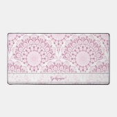 Gepersonaliseerde Art Deco Roze Confetti Lace Mand Bureaumat (Voorkant)
