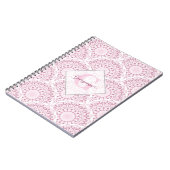 Gepersonaliseerde Art Deco Roze Confetti Lace Mand Notitieboek (Linkerzijde)