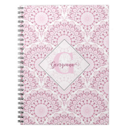 Gepersonaliseerde Art Deco Roze Confetti Lace Mand Notitieboek