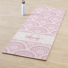 Gepersonaliseerde Art Deco Roze Confetti Lace Mand Yogamat