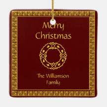 Gepersonaliseerde Art Nouveau Red Kerstmis