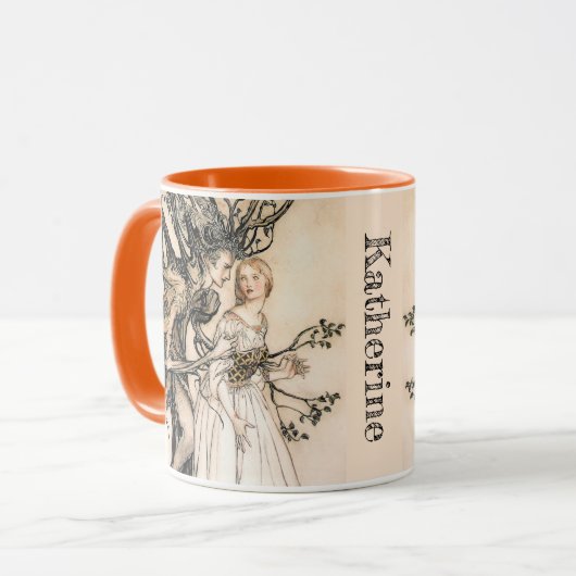 Gepersonaliseerde Arthur Rackham Oude Vrouw in het Mok (Voorkant links)