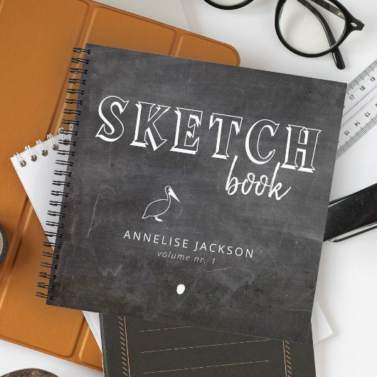 Gepersonaliseerde artiestennaam schetsboek zwart w notitieboek