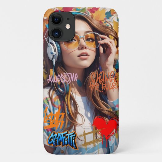 Gepersonaliseerde artistieke schattig meisje Stree Case-Mate iPhone Case (Achterkant)