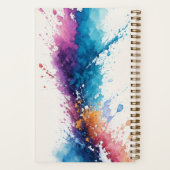 Gepersonaliseerde Artist's Brush Waterverf Splash Notitieboek (Achterkant)