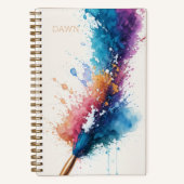 Gepersonaliseerde Artist's Brush Waterverf Splash Notitieboek (Voorkant)