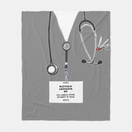 Gepersonaliseerde arts fleece deken (Voorkant)