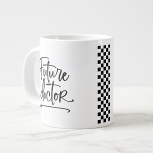 Gepersonaliseerde arts geblokt grote koffiekop