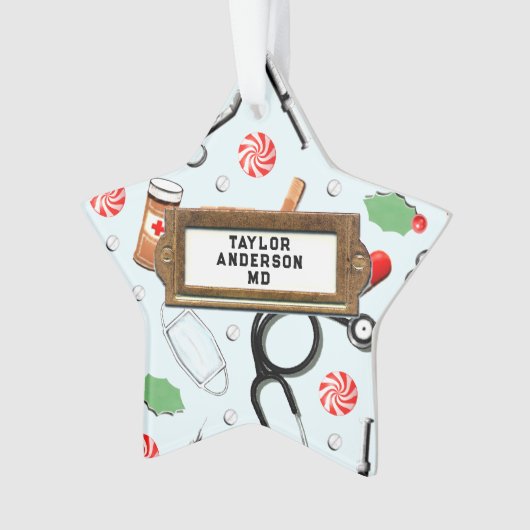 Gepersonaliseerde arts ornament (voorkant)