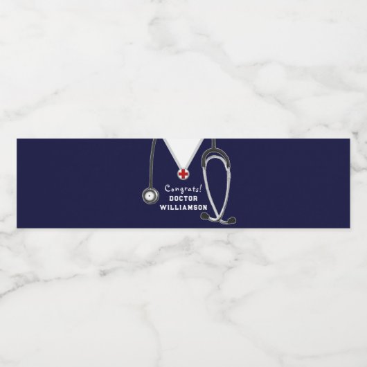 Gepersonaliseerde arts waterfles etiket (Enkel label)