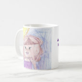 Gepersonaliseerde artwork tekeningen kind naar dez koffiemok (Voorkant links)
