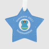 Gepersonaliseerde Arubaanse Vlag Engel Hanukkah Ornament (achterkant)