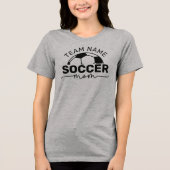 Gepersonaliseerde Ash Grey Voetbal Mama Tri-Blend Shirt (Voorkant)