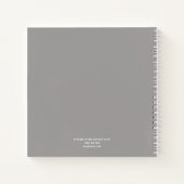 Gepersonaliseerde Ash Grijs & Wit Schetsboek Notitieboek (Achterkant)