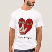 Gepersonaliseerde ASL I Love You Locket Ketting T-shirt (Voorkant)