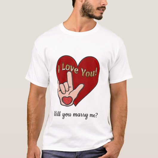 Gepersonaliseerde ASL I Love You Locket Ketting T-shirt (Voorkant)
