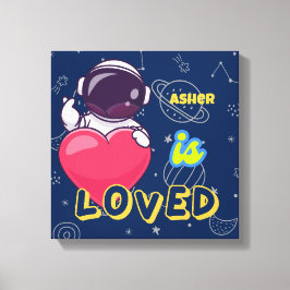 Gepersonaliseerde Astronaut Affirmatie Kunst | gel Canvas Afdruk