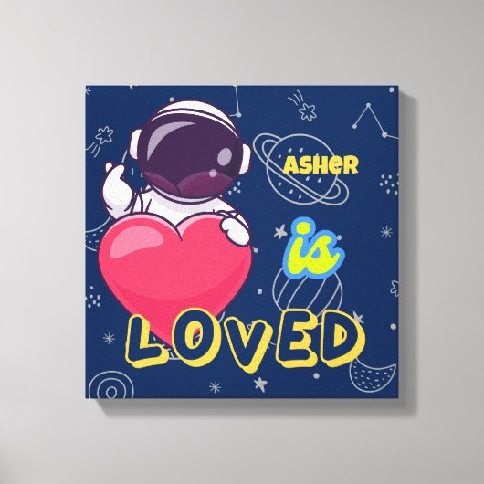 Gepersonaliseerde Astronaut Affirmatie Kunst | gel Canvas Afdruk (Voorkant)