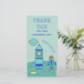 Gepersonaliseerde Astronaut Boy in Space Bedankt (Staand voorkant)