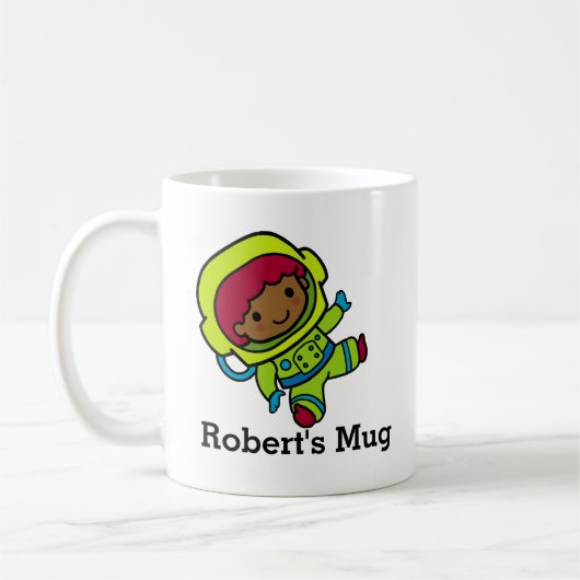 Gepersonaliseerde Astronaut Boy in Spacesuit Koffiemok (Links)