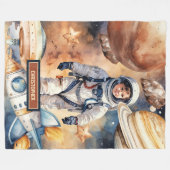 Gepersonaliseerde Astronaut Deken voor Space Lovin (Voorkant (Horizontaal))