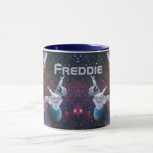 Gepersonaliseerde astronaut en vliegende schotel mok (Midden)