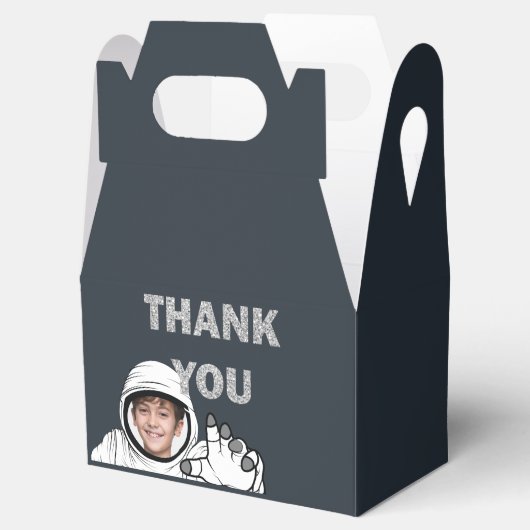 Gepersonaliseerde Astronaut Foto Verjaardag Bedankdoosjes (Geopend)