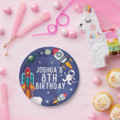 Gepersonaliseerde Astronaut Outer Space Verjaardag Papieren Bordje (Feest)