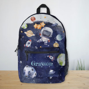 Gepersonaliseerde Astronaut Planet Galaxy Boys Bedrukte Rugzak