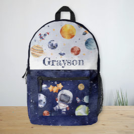 Gepersonaliseerde Astronaut Planet Galaxy Kinder Bedrukte Rugzak